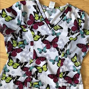 Women’s Dickies Butterfly Scrub Top M